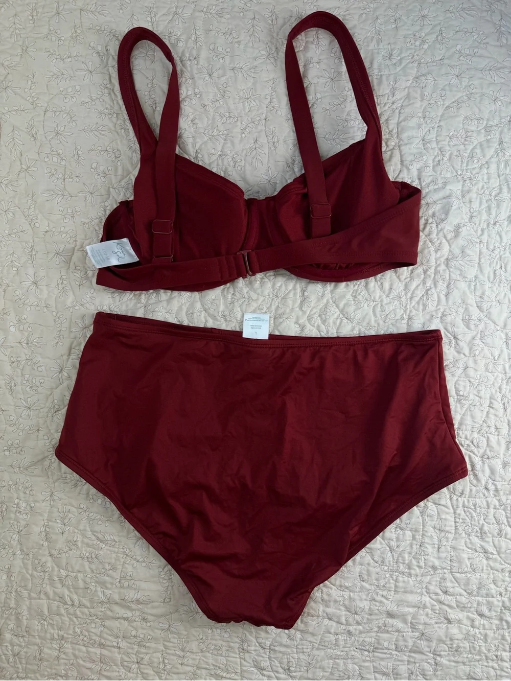 Kona Sol Burgundy Underwire Bikini Set
